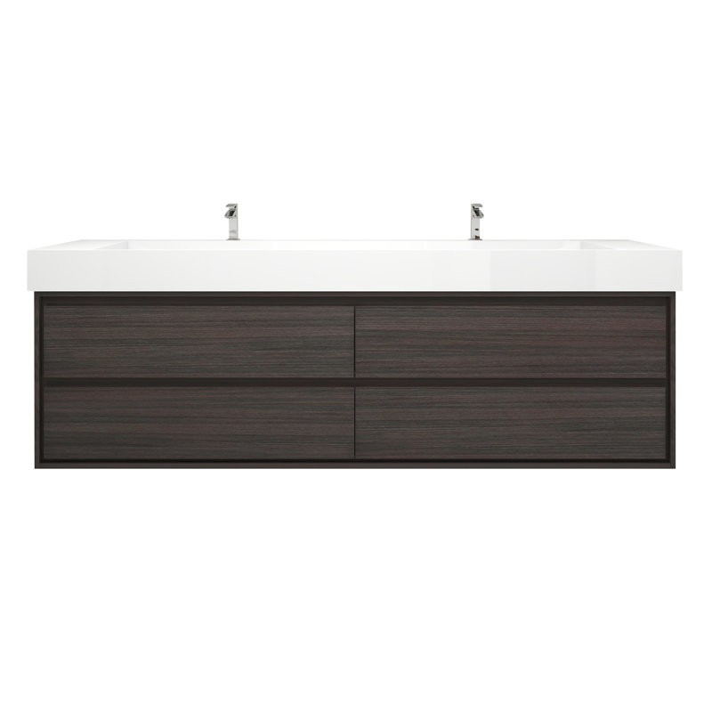 Victoria 84''Bathroom Vanity Base, Gray/Oak