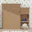 Grand lit escamotable avec persiennes et plusieurs tablettes de rangement-432610627