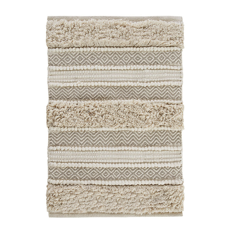 Woven Texture Stripe Bath Rug Natural, 91.7" L x 6.5" W
