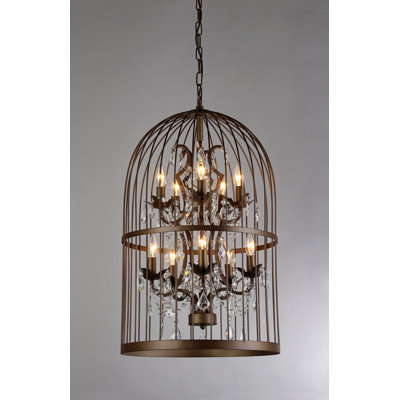 Mitchem 12 - Light Lantern Drum Chandelier