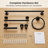 6-Piece Bathroom Hardware Set in Matte Black-100351490