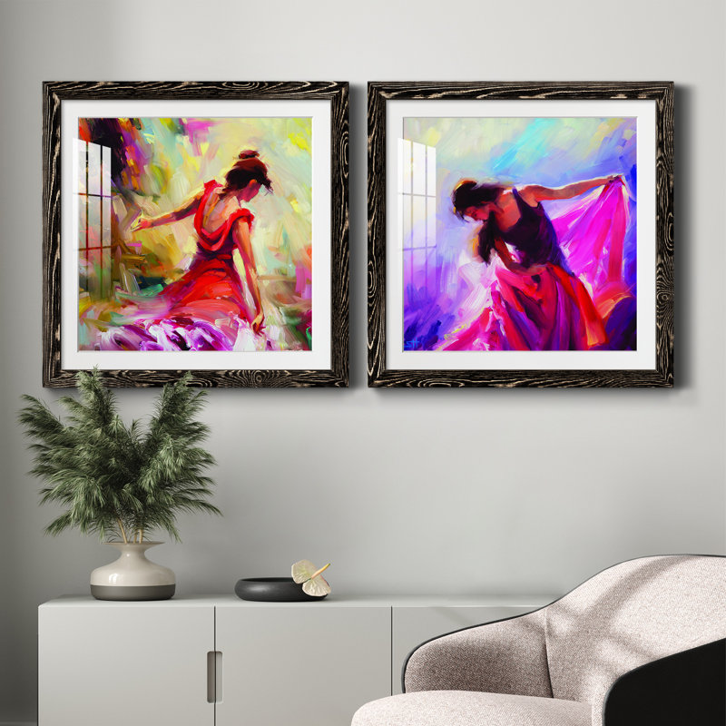 Danseuse - ensemble de 2 cadres photo, Cadre noir, H 27,5 po x l 55 po x P 1,5 po