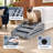 Light Grey litter-box access for small & elderly cats combines adjustable elevated steps with a ramp, filter function and anti-tracking design; the unit Fits Automatic Litter Boxes