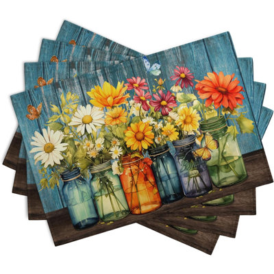 Ensemble de 4 napperons rustiques Daisy