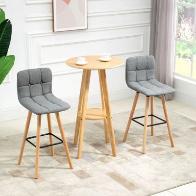 Upholstered Counter Stool with Metal Frame