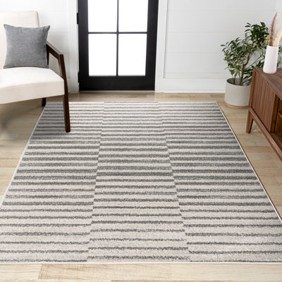 Tapis rayé gris / crème Phares