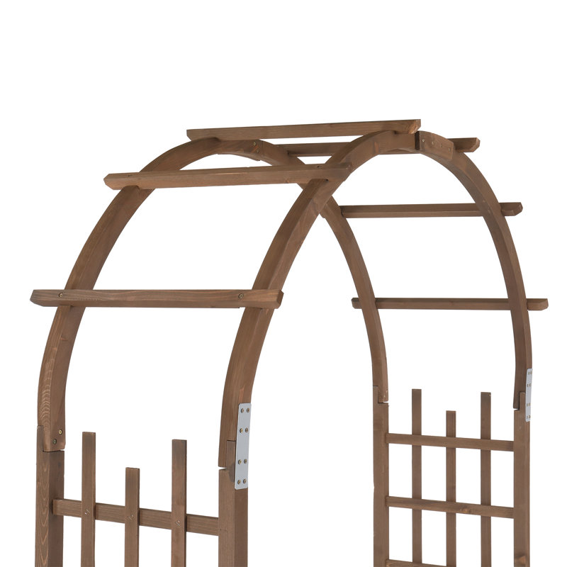 Treillis d'arche de jardin en bois de sapin robuste, tonnelle d'extérieur pour plantes grimpantes Roses Vignes