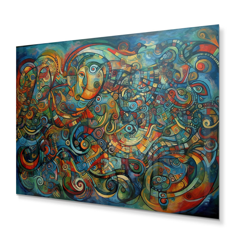 Abstracted Vibrant Expressions III sur impression métallique, H 12 po x l 20 po x P 1 po