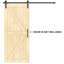 Ensemble de quincaillerie de porte de grange coulissante simple noire standard-80022805