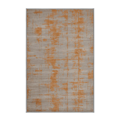 Machine Washable Abstract Gray Area Rug