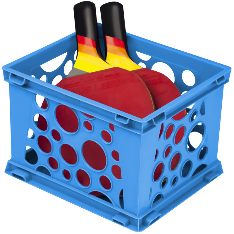 Casier de classe empilable cube Crate, H 10,75 po x l 16,5 po x P 13,5 po, Bleu