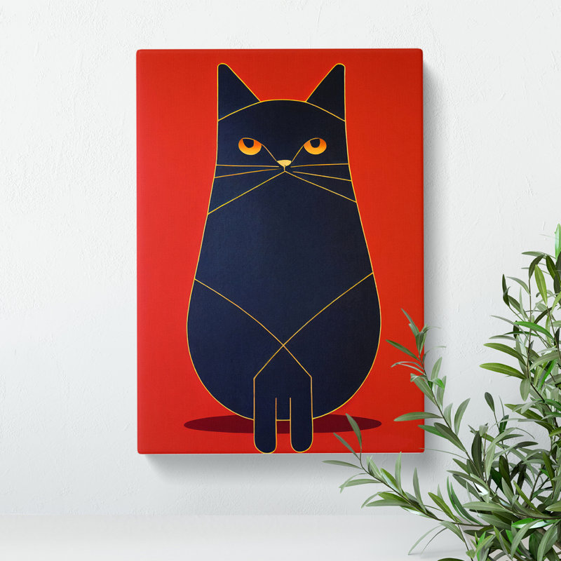 Modern Cat No.2 Abstract - Wrapped Canvas, 50cm H x 35cm W x 3cm D