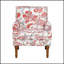 Fauteuil fleuri avec garniture cloutée et pieds en bois massif, idéal pour un décor champêtre et traditionnel, fauteuil d'appoint pour salon Wayfair
