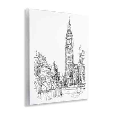 Plaque murale Parisian Cityscape, croquis, Ethan Harper