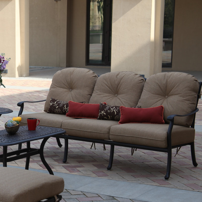 Canapé de patio avec coussins Lenahan, Bronze antique, Sésame