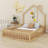 Wood House Platform Bed With Guardrail-878043040