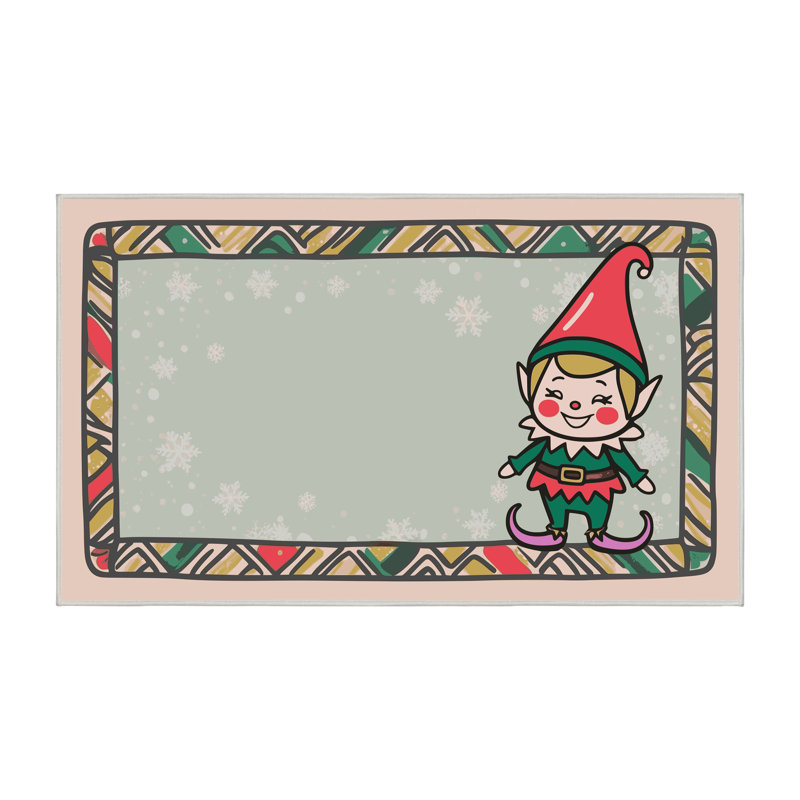 Tapis de vacances d'hiver de Noël lavable The Holiday Aisle®, Rectangle 4pi x 6 pi