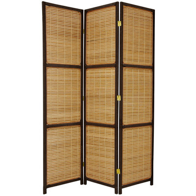 Macaluso 6 Ft. Tall Woven Rushes Folding Room Divider by Bay Isle Home