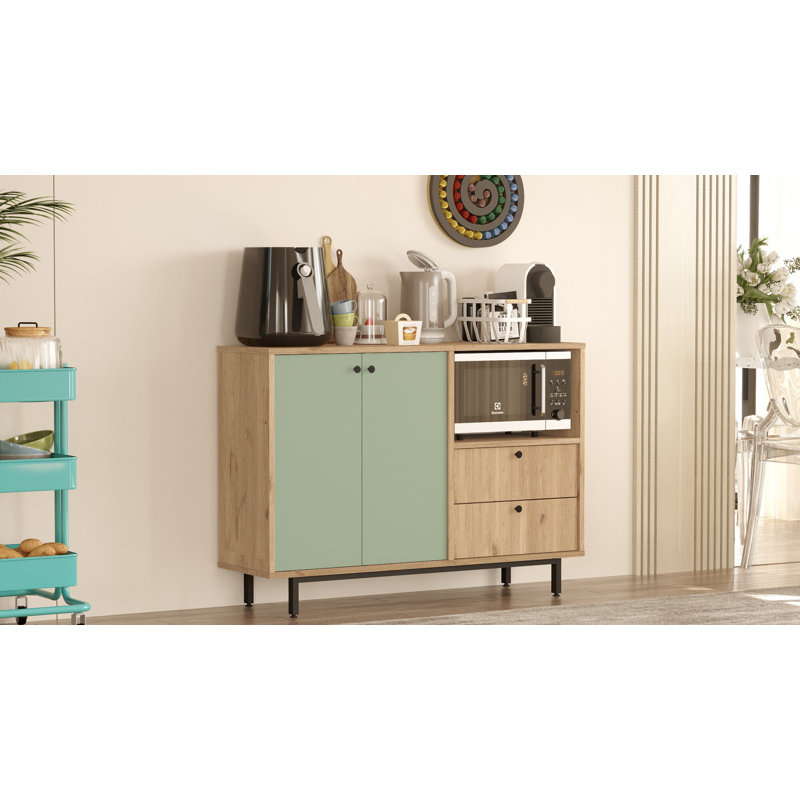 Armoire polyvalente Colesen, Vert / Beige, H 33,46 po x l 47,24 po x P 13,98 po