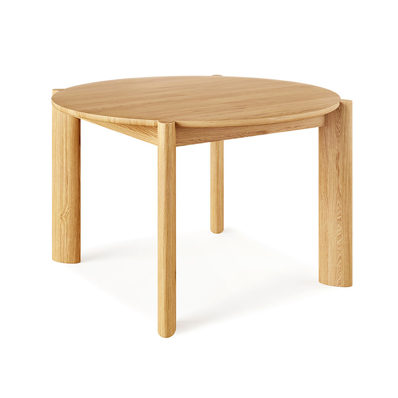 Bancroft Round Solid Wood Dining Table, White Oak