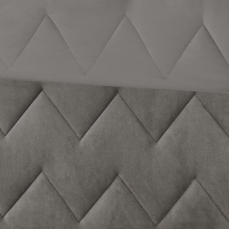 Ensemble d’édredon réversible, gris, Édredon très grand et 2 taies décoratives