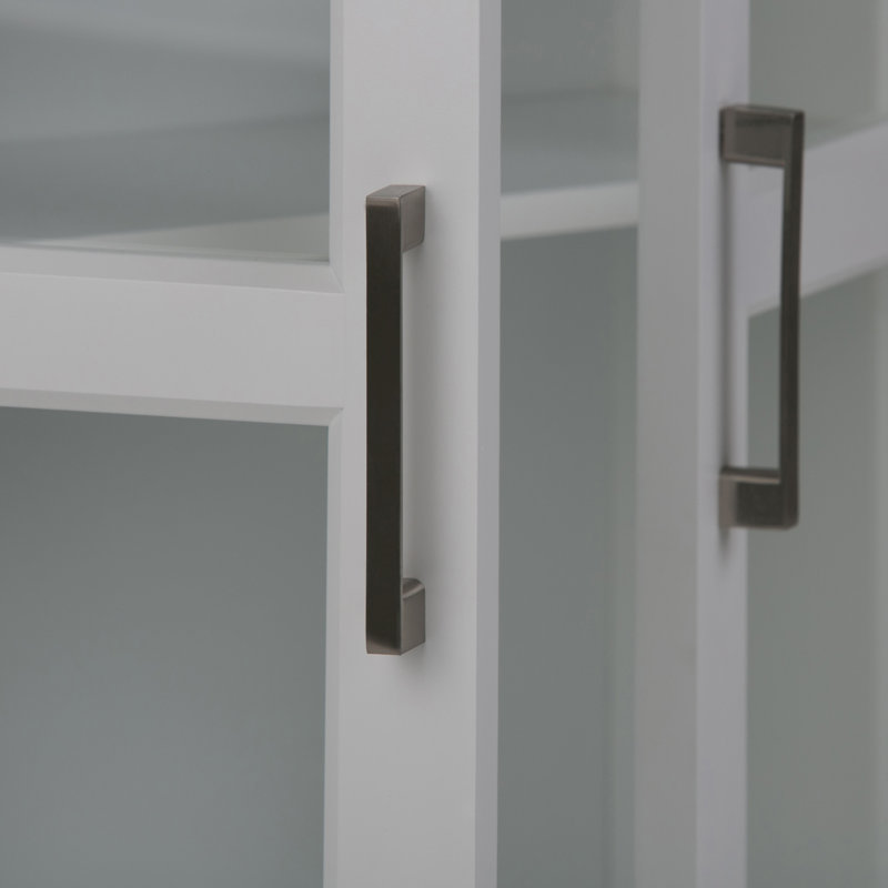 Pure White Rubberwood Bathroom Wall Cabinet with Cubbies