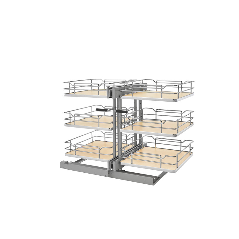 Organisateur de fond solide en acier à 3 niveaux Rev-A-Shelf, L 26,25 po, gris