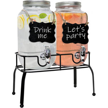 c&g outdoors Beverage Dispenser 2 Pack, 1 Gallon Each, Glass Drink