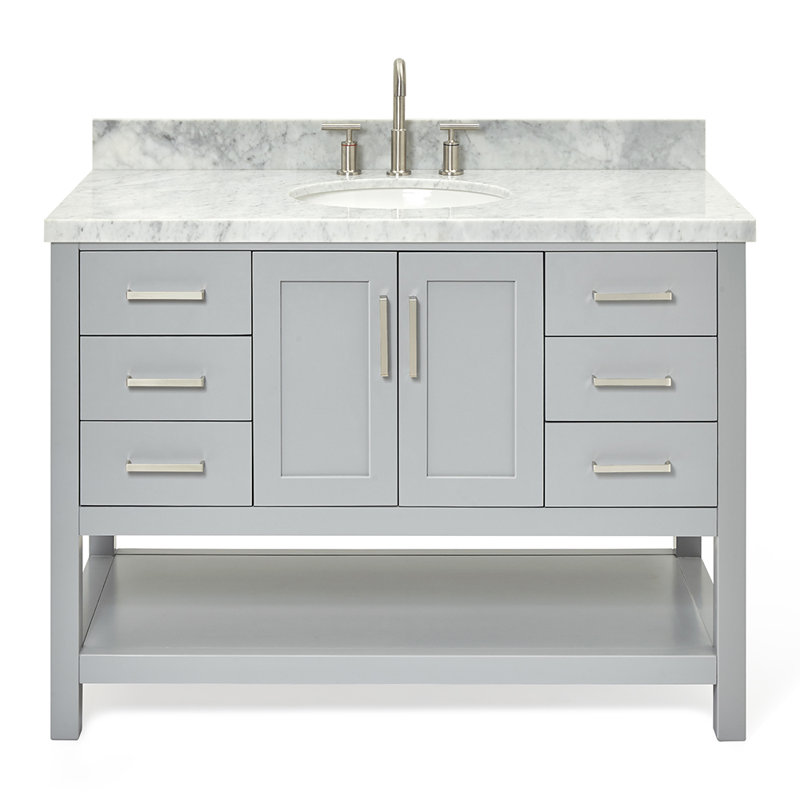 Magnolia Bath Vanity Oval Basin S049SCWOV, Gray, Oval