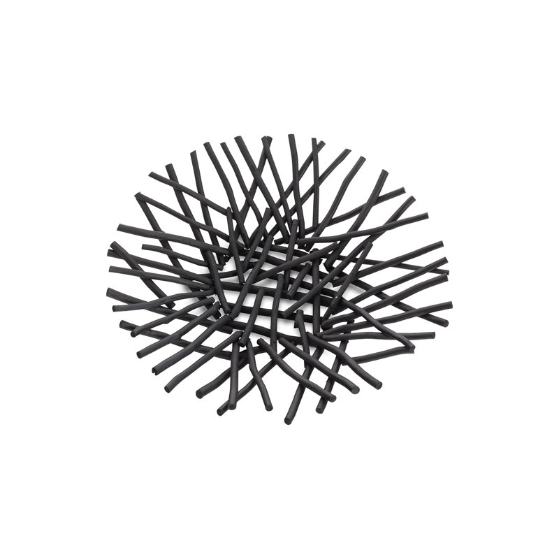 Wood Decorative Bowl in Black, 6" H x 24" W x 24" W