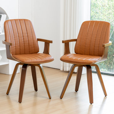 Chaises de salle à manger pivotantes modernes en cuir