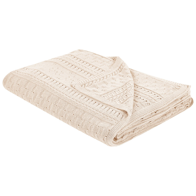 DAULET Cotton No Pattern Bedspread, Light Beige