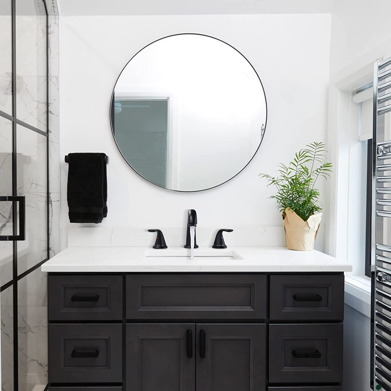 Aleasha Widespread Bathroom Sink Faucet, 3 Hole Faucet With Pop-Up Drain, Matte Black