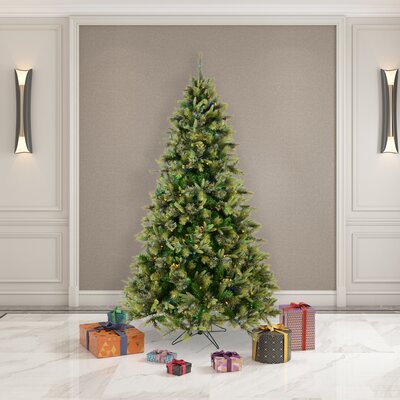 Cashmere 7.5' Green Pine Trees Artificial Christmas Tree with 700 LED Multi-Colored Lights -  The Holiday AisleÂ®, HLDY3935 32576292