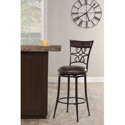 Cirrus Swivel Upholstered Counter Stool with Metal Frame