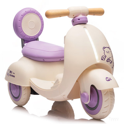 12V Kids Ride On Electric Motorcycle,Toddler Scooter W/Parents Control,Three-Wheel Stable Design,Special Wooden Handle,Smoother Output and Slow Start&Stop,More Suitable For 1-3 Years BABY's First Toy.