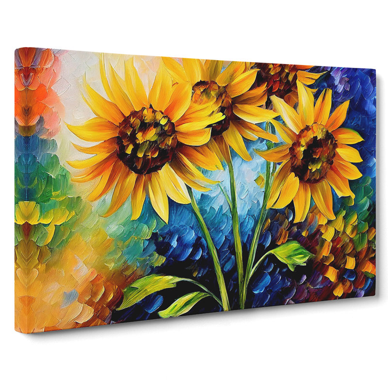 Sunflower Painting Vol.3 Abstract - Wrapped Canvas