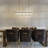 Longinus 38'' 5-light Modern Antique Gold Rectangular Dining Chandelier With Fluted Glass Panel Shade