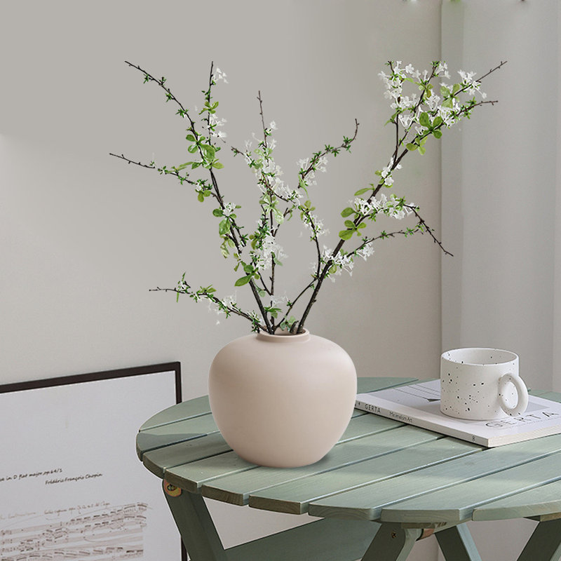Flower Vase, Ceramic Flower Vase, Table Vase, Tan