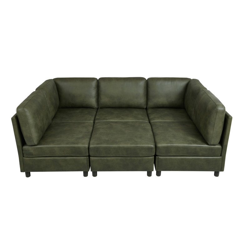 Canapé modulaire en similicuir Kwipadhurst, Olive Faux Leather