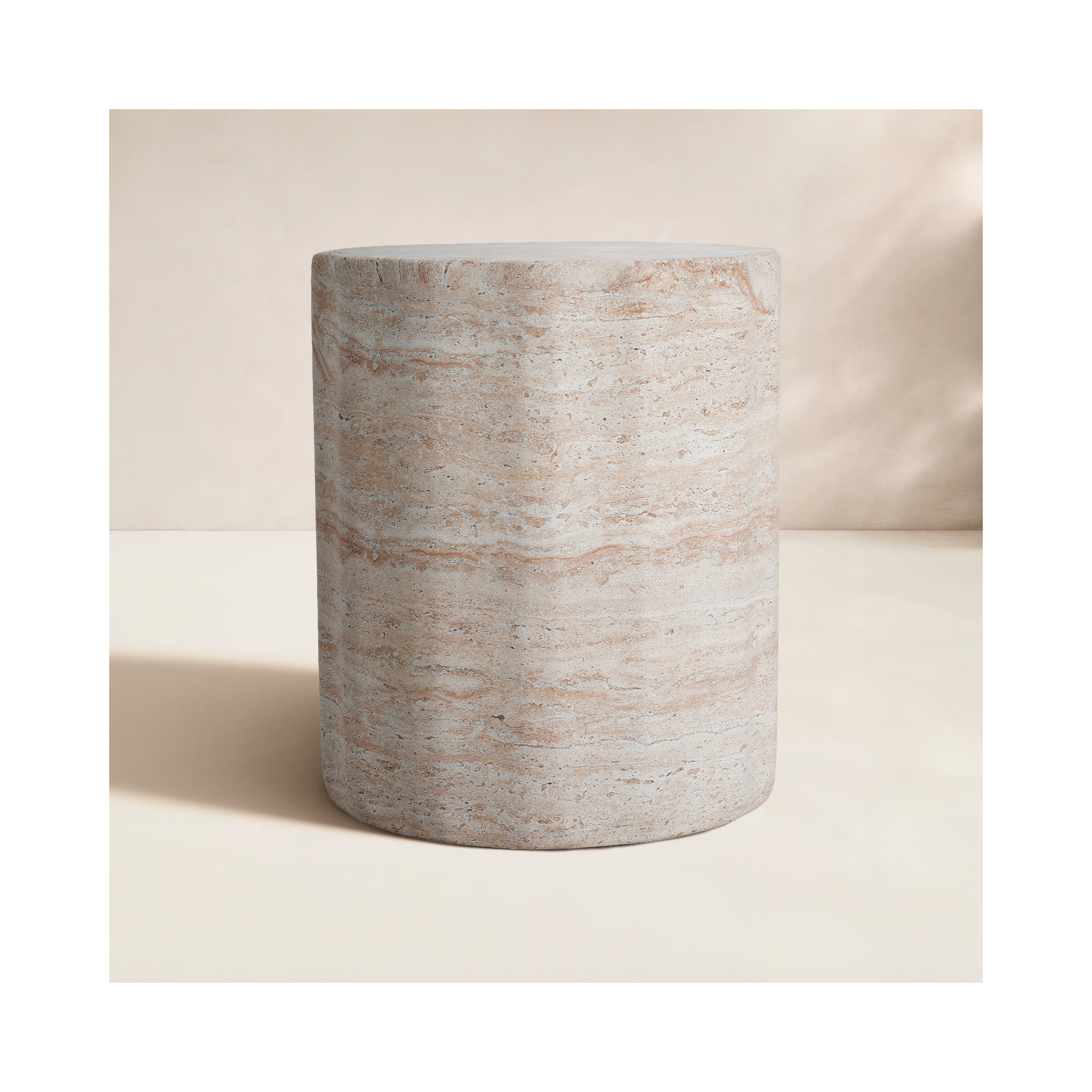 Coda 15.5'' Concrete Outdoor Side Table, Travertine