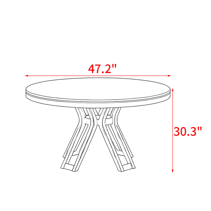 Harrill, 29.5"H x 47.2"L x 47.2"W