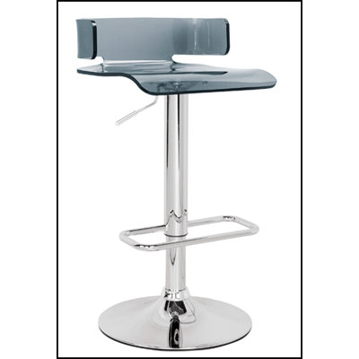 Tabouret réglable à finition grise et chrome Rania avec pivot
