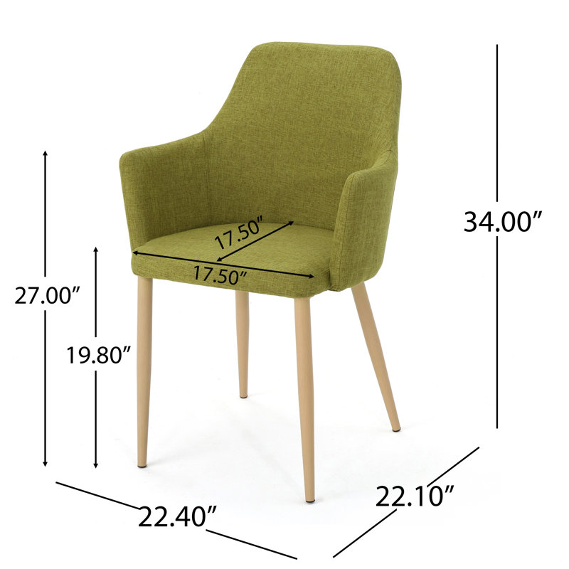 Ensemble de 2 chaises de salle à manger de conception unique - revêtement en tissu, structure en fer avec finition en bois et support profilé pour la salle à manger