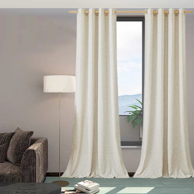 Flavien Linen Semi Sheer Curtain Pair