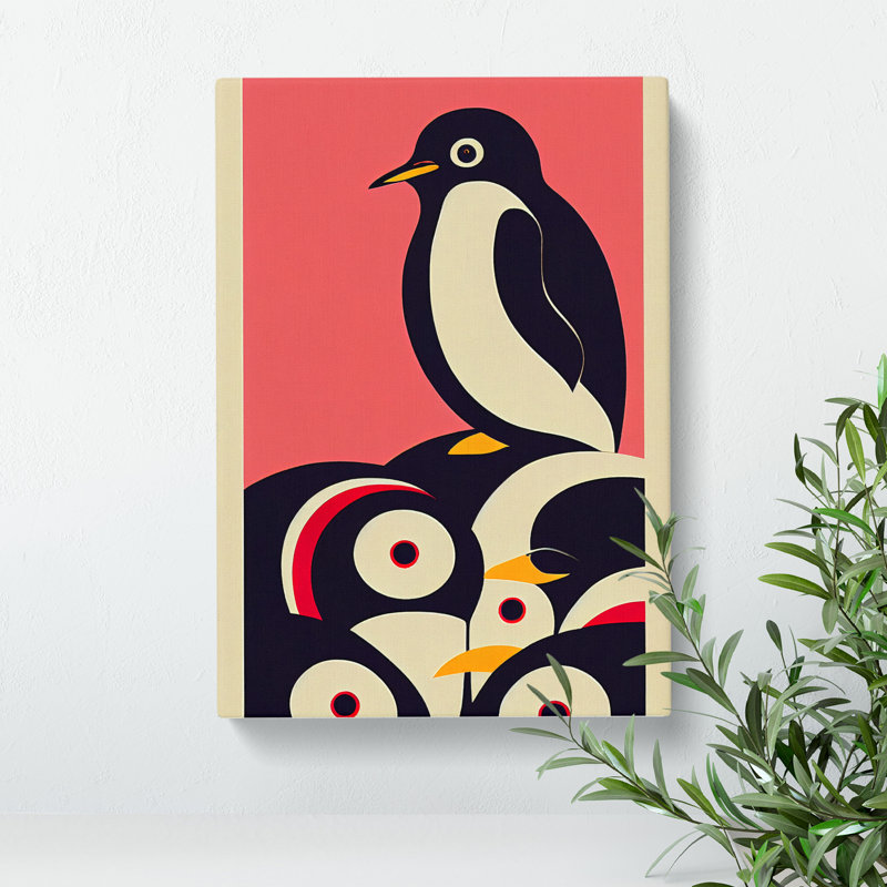 Modern Abstract Penguin No.7 - Wrapped Canvas, 50cm H x 35cm W x 3cm D