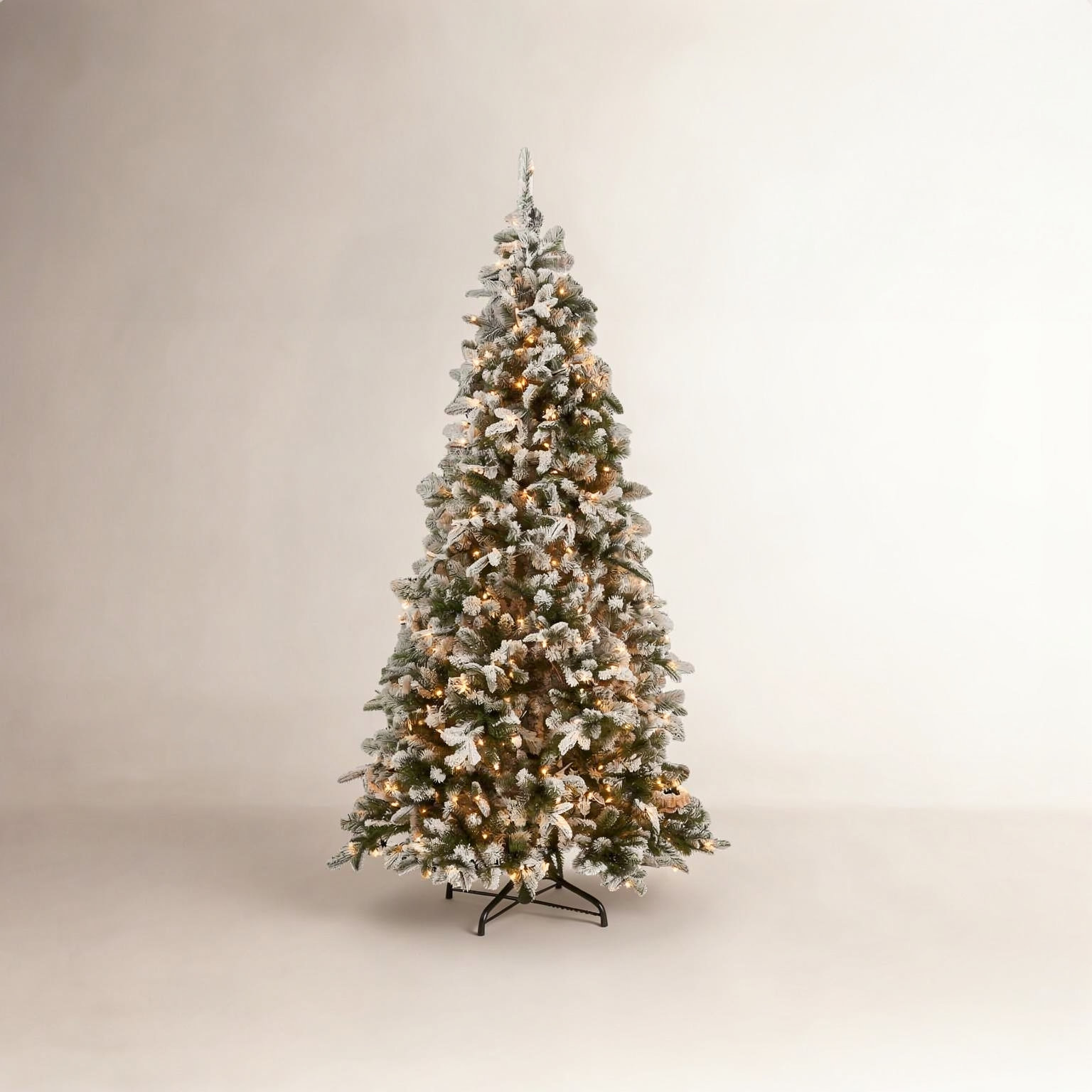 The Holiday Aisle® Snowy Everest Fir Medium Tree with Clear Lights, 6.5'