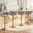 Upholstered Bar Stool Set Of 4, Velvet Swivel Barstools, Height Adjustable Counter Stools With Woven Backrest-1207284072