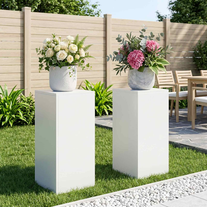 1 Tier Plant Stand, 2 x (30 x 30 x 60 cm), Blanc