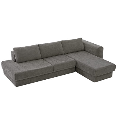 Canapé d'angle modulaire en L avec coussins double couche